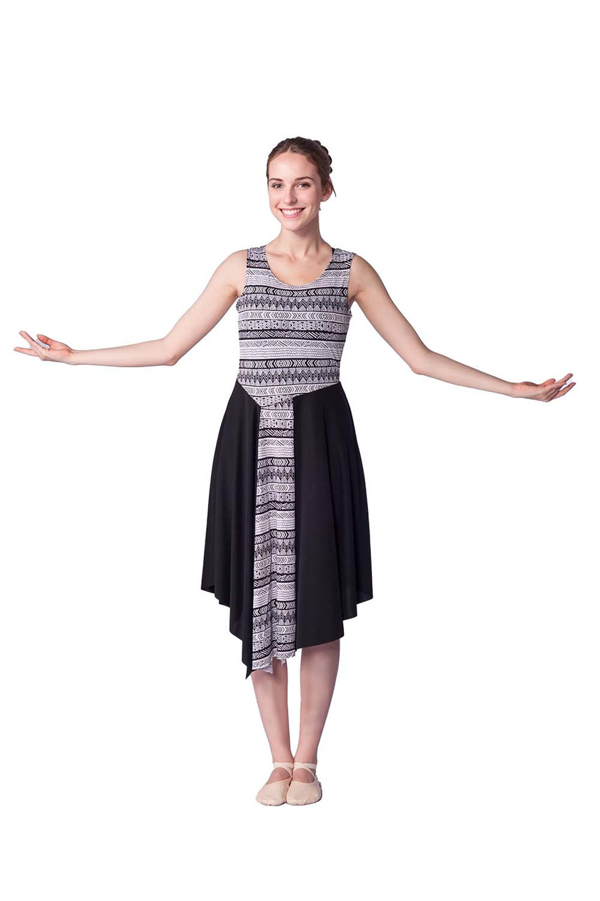 Tribal Printed Asymmetrical Tunic Pullover