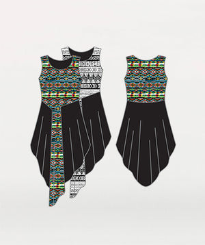 Tribal Printed Asymmetrical Tunic Pullover